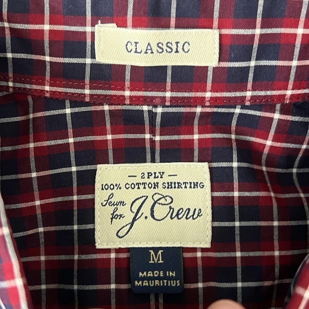 JCrew Classic Fit Button Down Shirt Plaid Size Medium